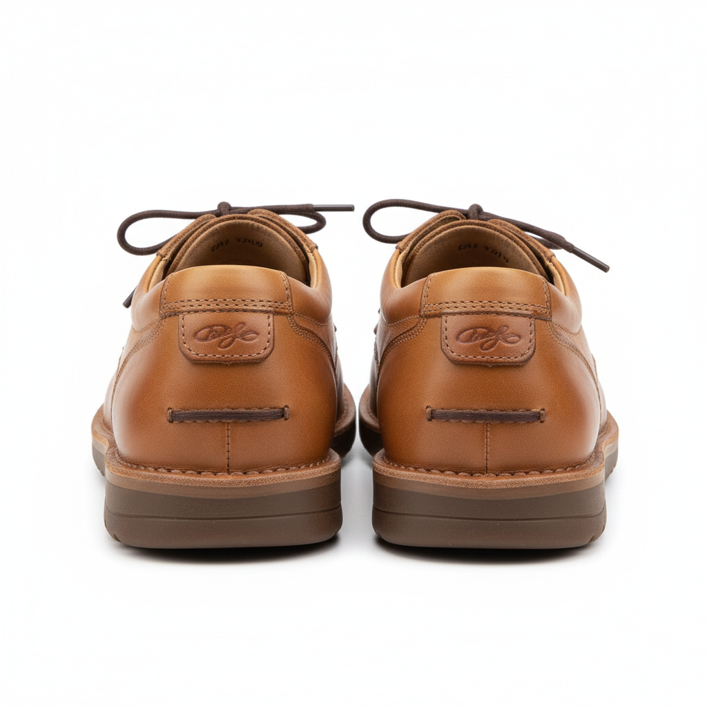 Classic leather casual shoes back view