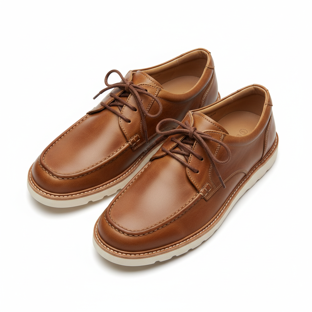 Classic Leather Casual Shoes – Top Down View